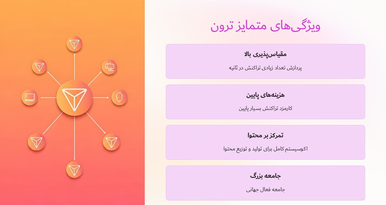 ویژگی‌های متمایز ترون