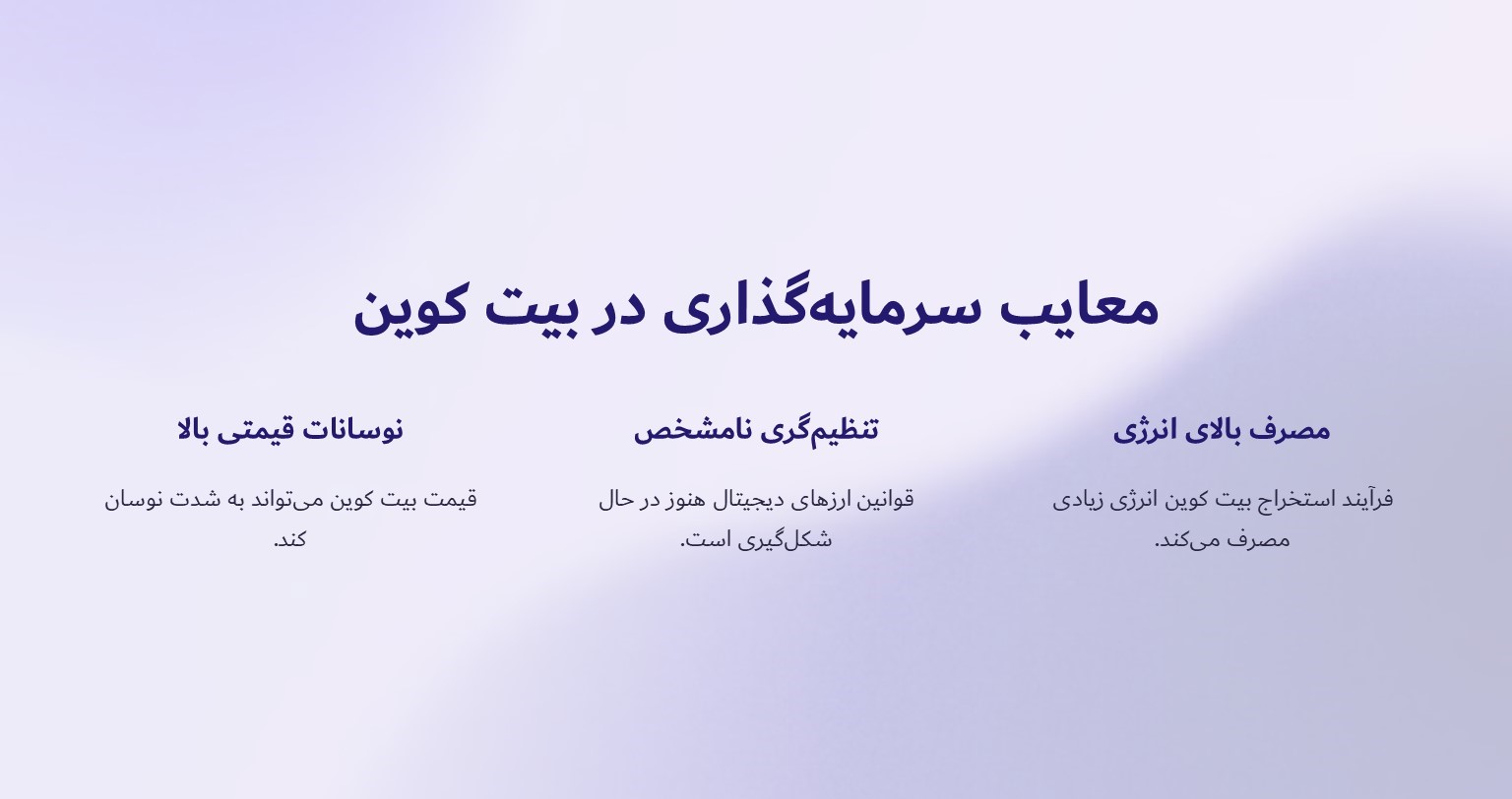 معایب سرمایه گذاری در بیت کوین