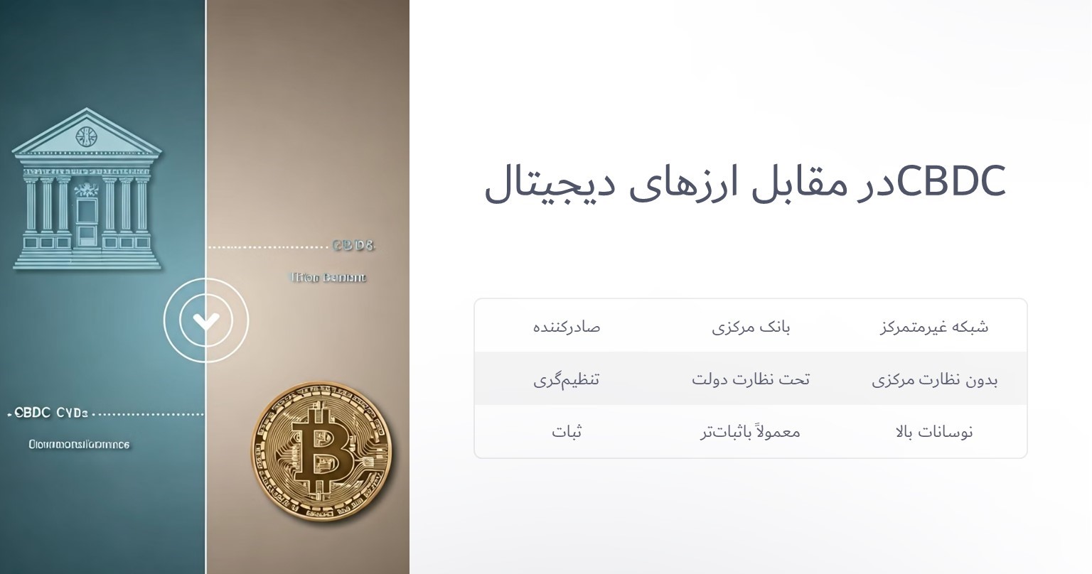 CBDC در مقایسه با ارزهای دیجیتال