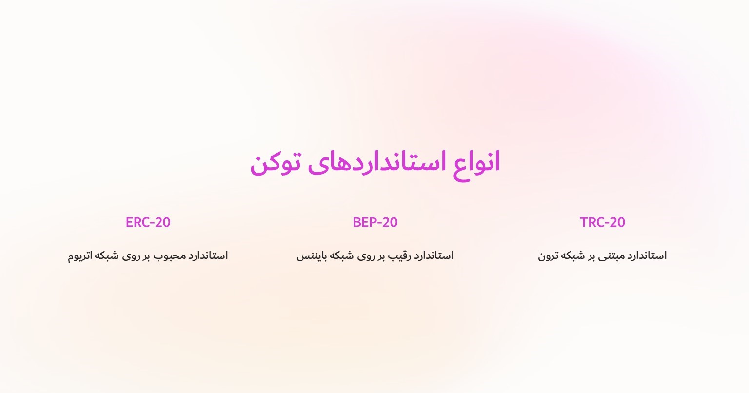 انواع استانداردهای توکن 