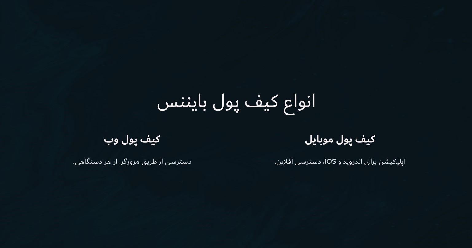 انواع کیف پول بایننس