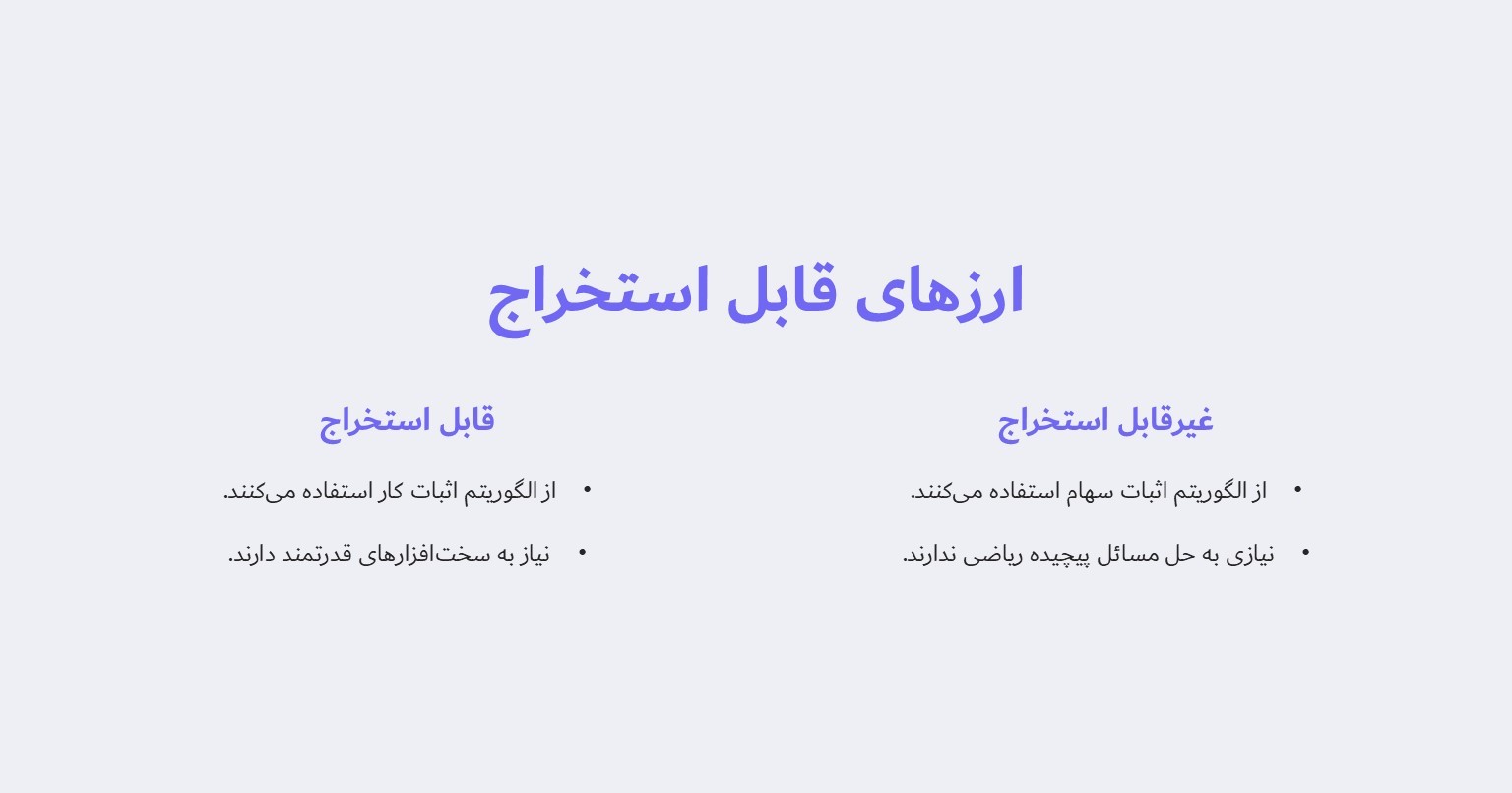 ارزهای قابل استخراج