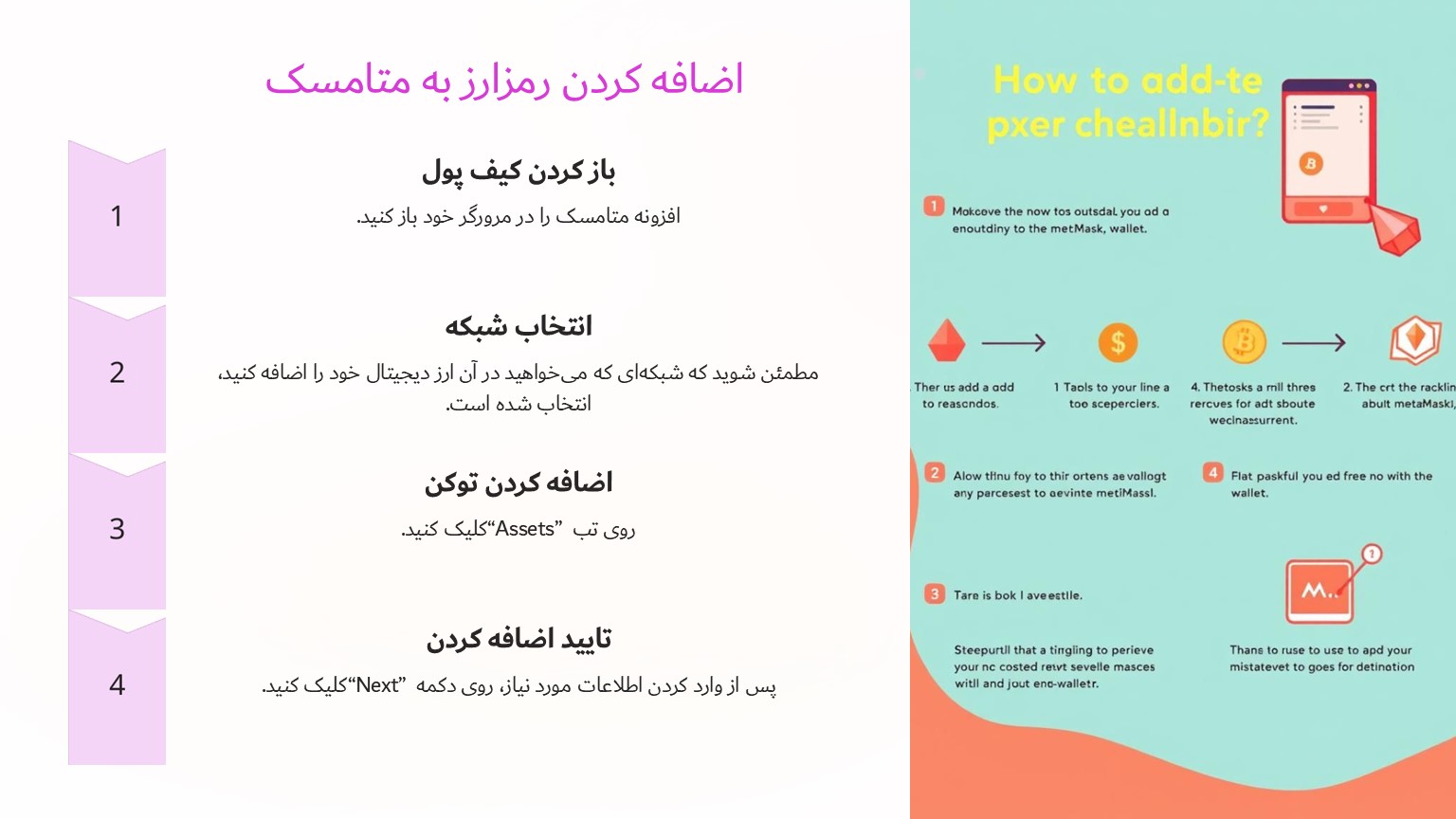 آموزش اضافه‌کردن رمزارز به کیف پول متامسک