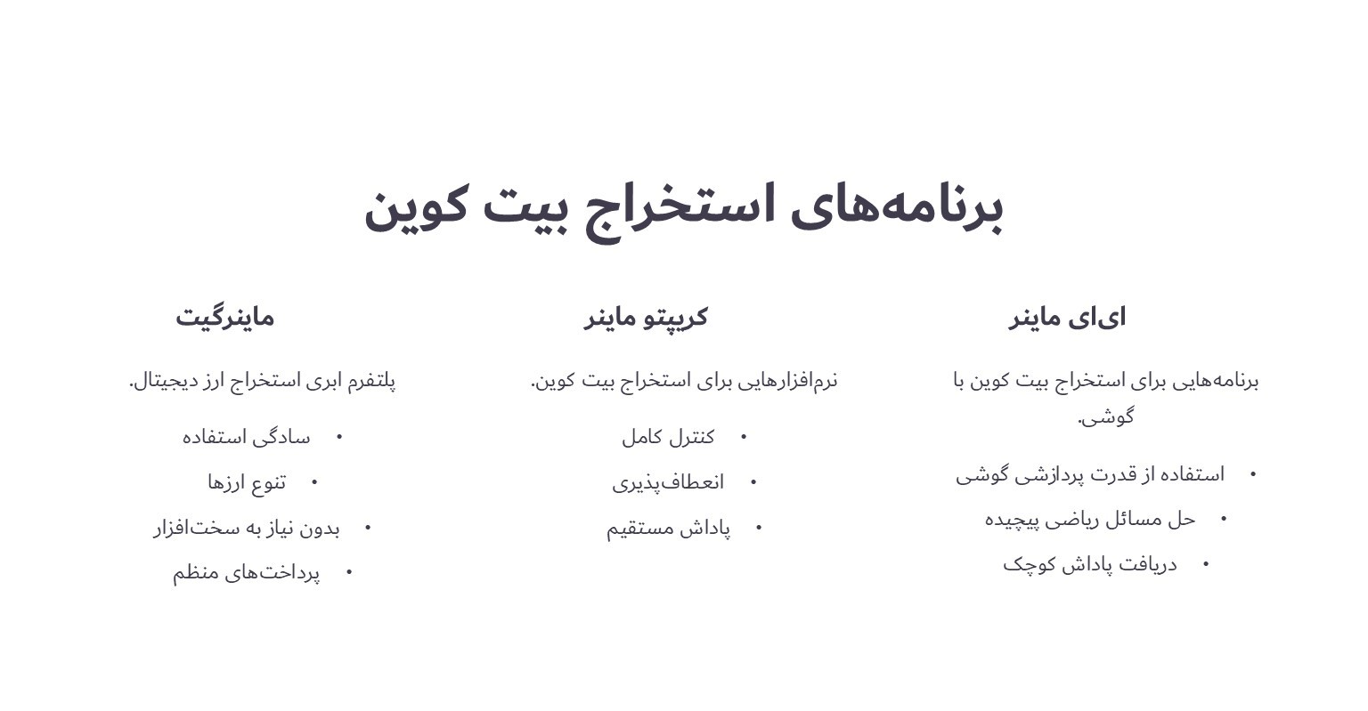 برنامه های استخراج بیت کوین