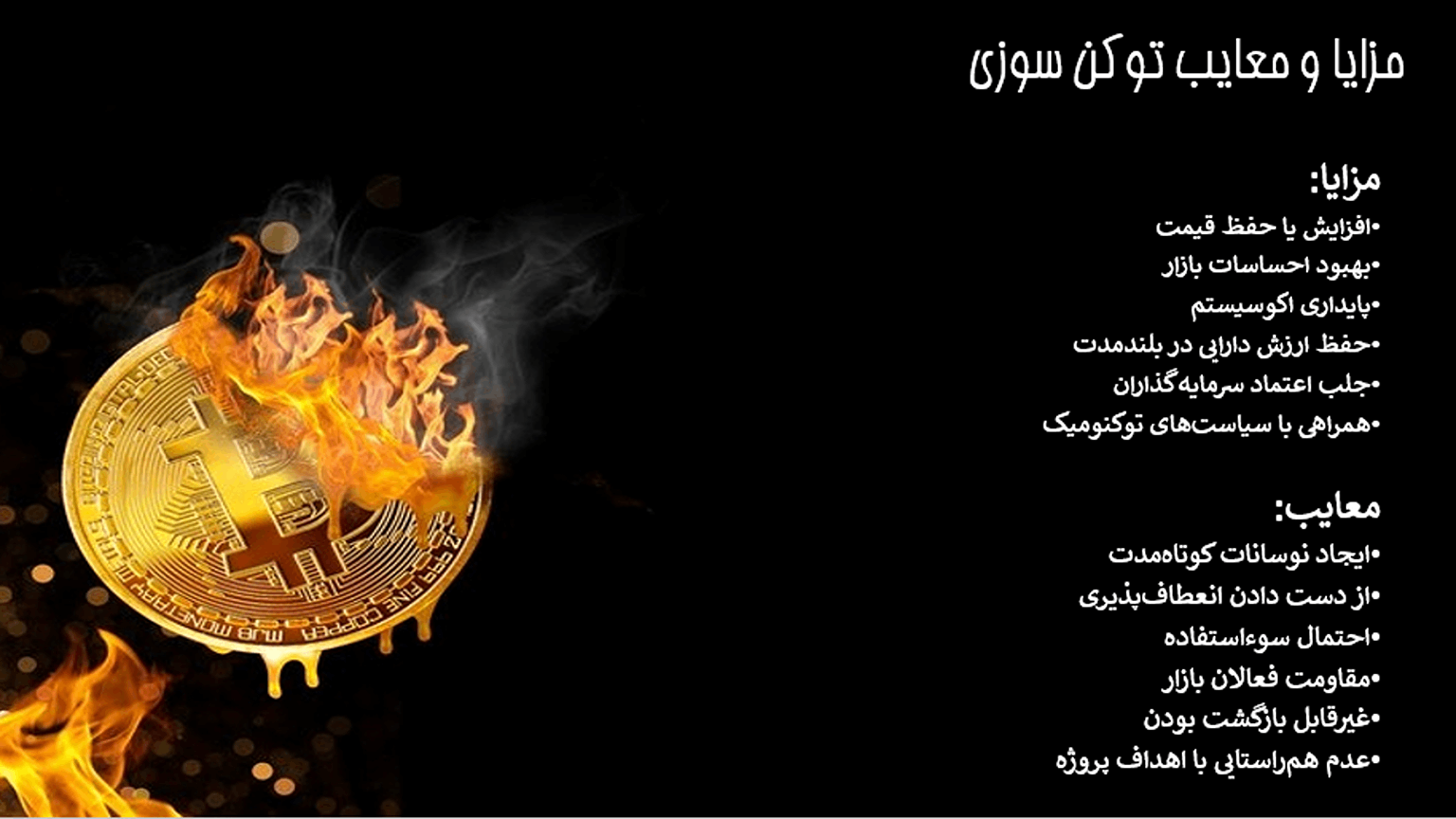 What methods are used to carry out the token burning process?