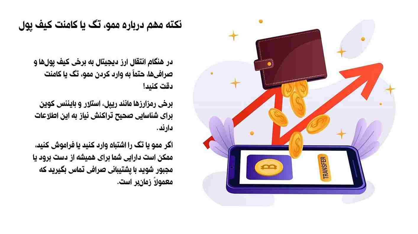 نحوه استفاده از ممو، تگ، و کامنت در کیف پولهای ارز دیجیتال